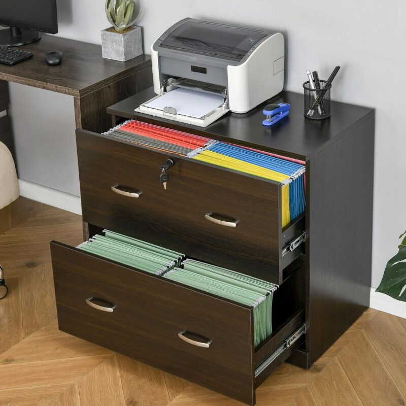 GZMR 2-Drawer File Cabinet Walnut 2 -Drawer 29.25-Inches File Cabinet - Image 3