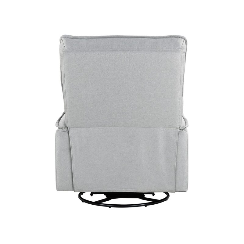 GZMR 360 Degree Swivel Upholstered Manual Recliner Chair Gray Linen Upholstered Swivel Recliner - Image 8