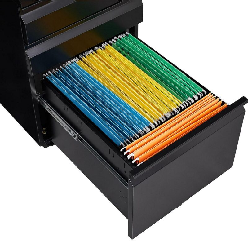GZMR 3 Drawer File Cabinet Black 3 -Drawer 15.35-Inches File Cabinet - Image 7