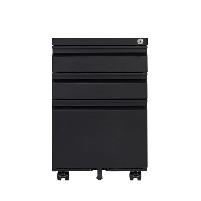 GZMR 3 Drawer File Cabinet Black 3 -Drawer 15.35-Inches File Cabinet