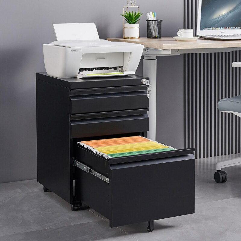 GZMR 3 Drawer File Cabinet Black 3 -Drawer 15.35-Inches File Cabinet - Image 3