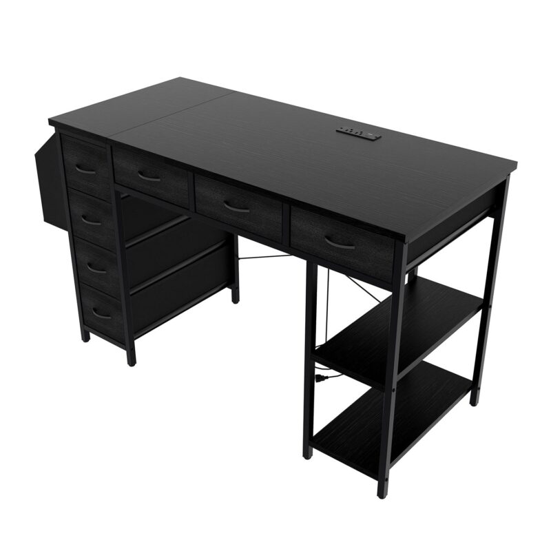 GZMR 47  Computer Desk with 7 Drawers 47.24-Inches Black Modern/Contemporary Computer desk - Image 5