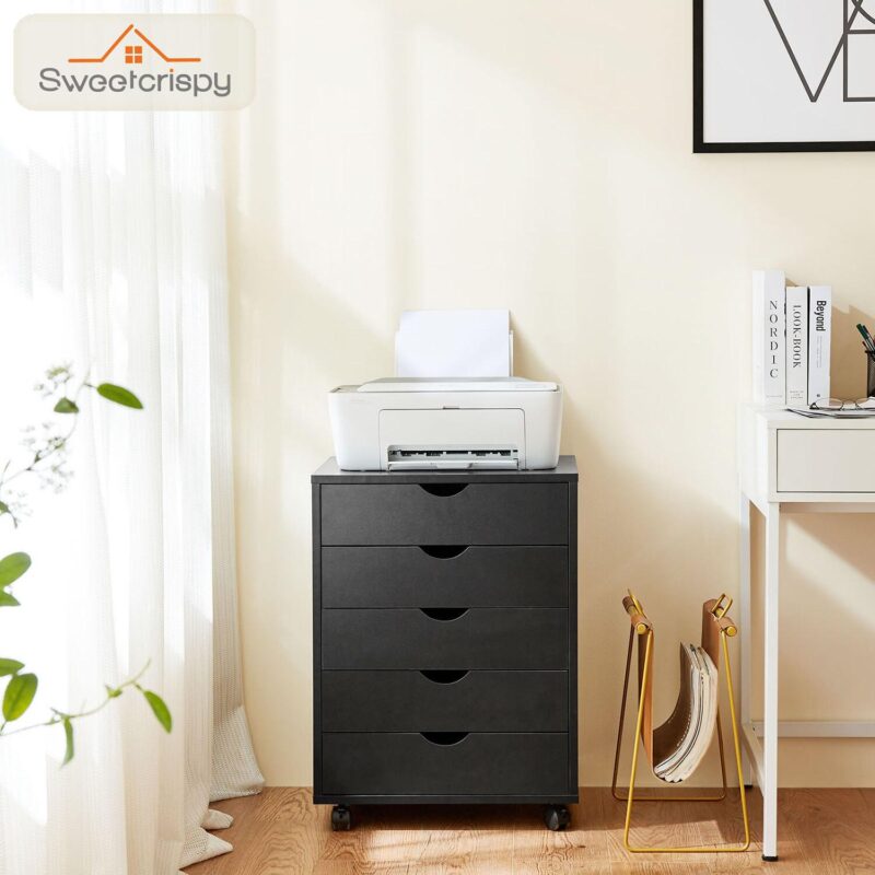 GZMR 5 Drawer Chest - Storage Cabinets Dressers Black 5 -Drawer 18.7-Inches File Cabinet - Image 2