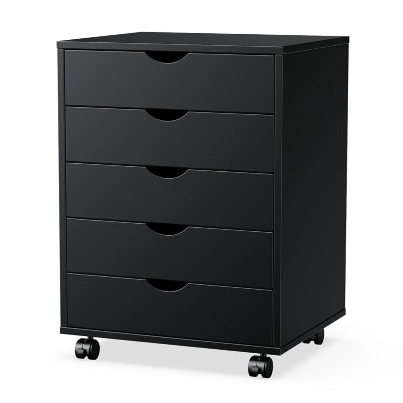 GZMR 5 Drawer Chest - Storage Cabinets Dressers Black 5 -Drawer 18.7-Inches File Cabinet