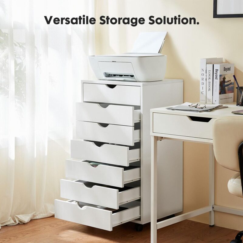 GZMR 7 Drawer Chest Storage Cabinets White 7 -Drawer 18.74-Inches File Cabinet - Image 6