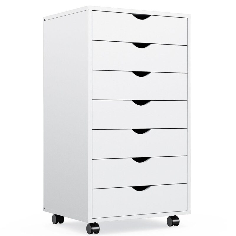 GZMR 7 Drawer Chest Storage Cabinets White 7 -Drawer 18.74-Inches File Cabinet