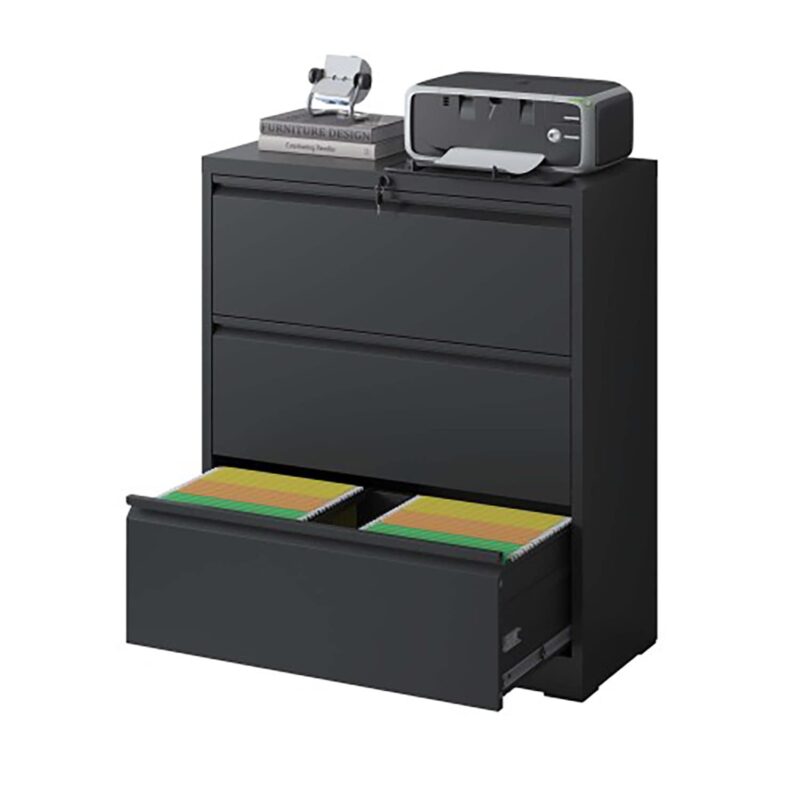 GZMR Black 3 -Drawer 15.75-Inches File Cabinet - Image 5