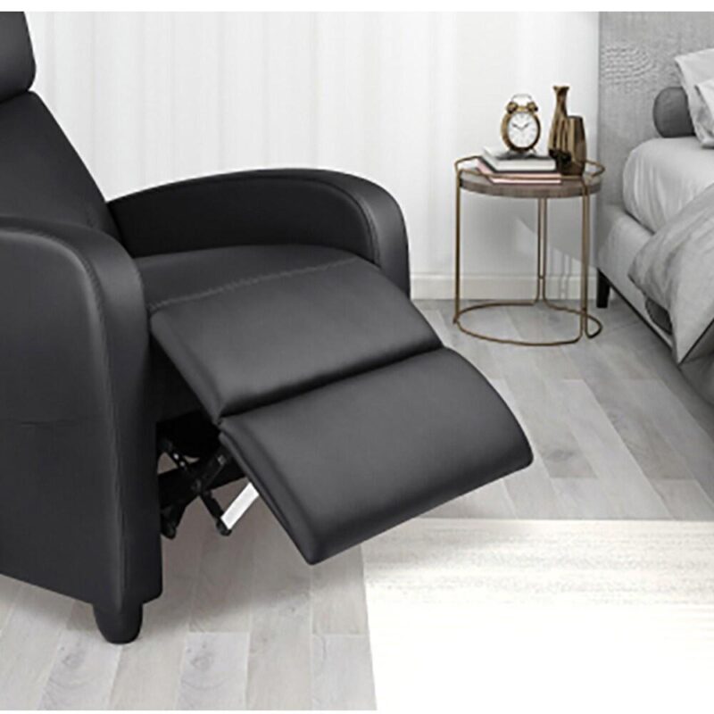 GZMR Black Faux leather Upholstered Recliner - Image 8