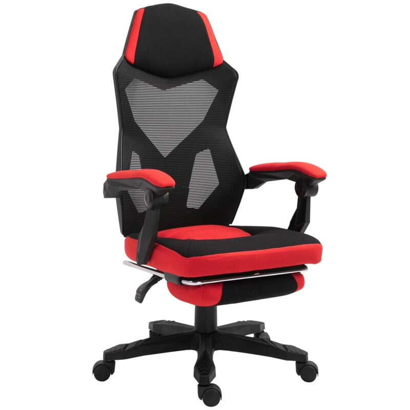 GZMR Ergonomic Home Office Chair Red Contemporary Ergonomic Adjustable Height Swivel Polyurethane Desk Chair