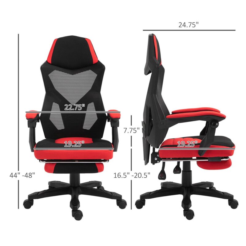 GZMR Ergonomic Home Office Chair Red Contemporary Ergonomic Adjustable Height Swivel Polyurethane Desk Chair - Image 9