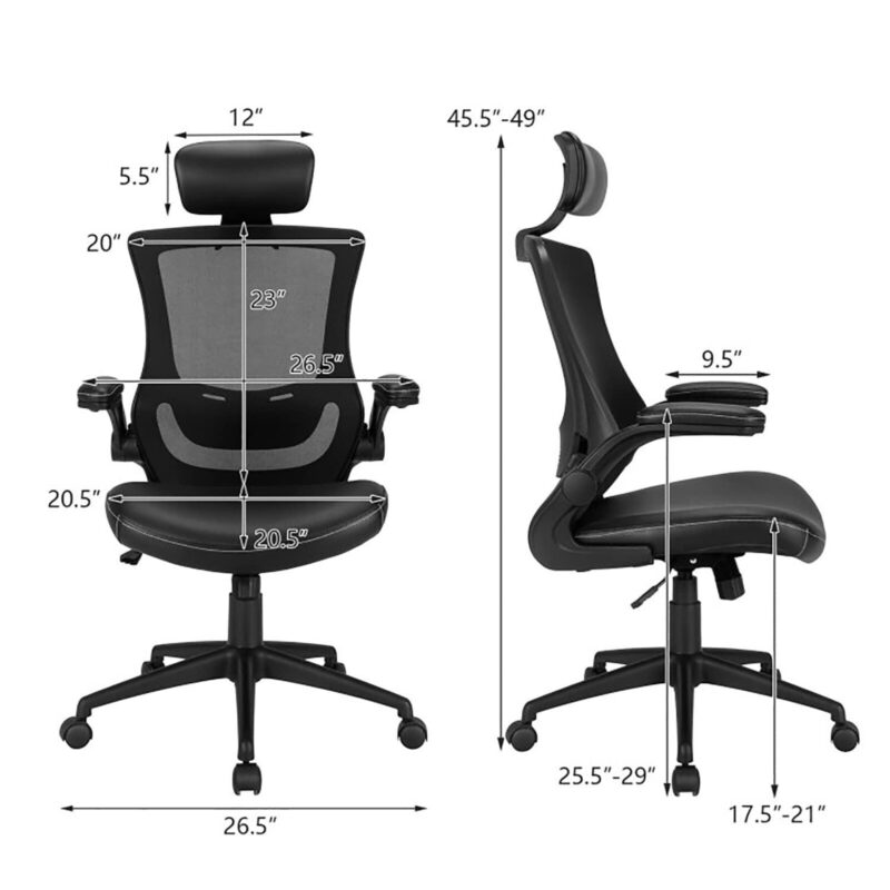 GZMR High-Back Executive Chair with Adjustable Lumbar Support Black Task - Image 6