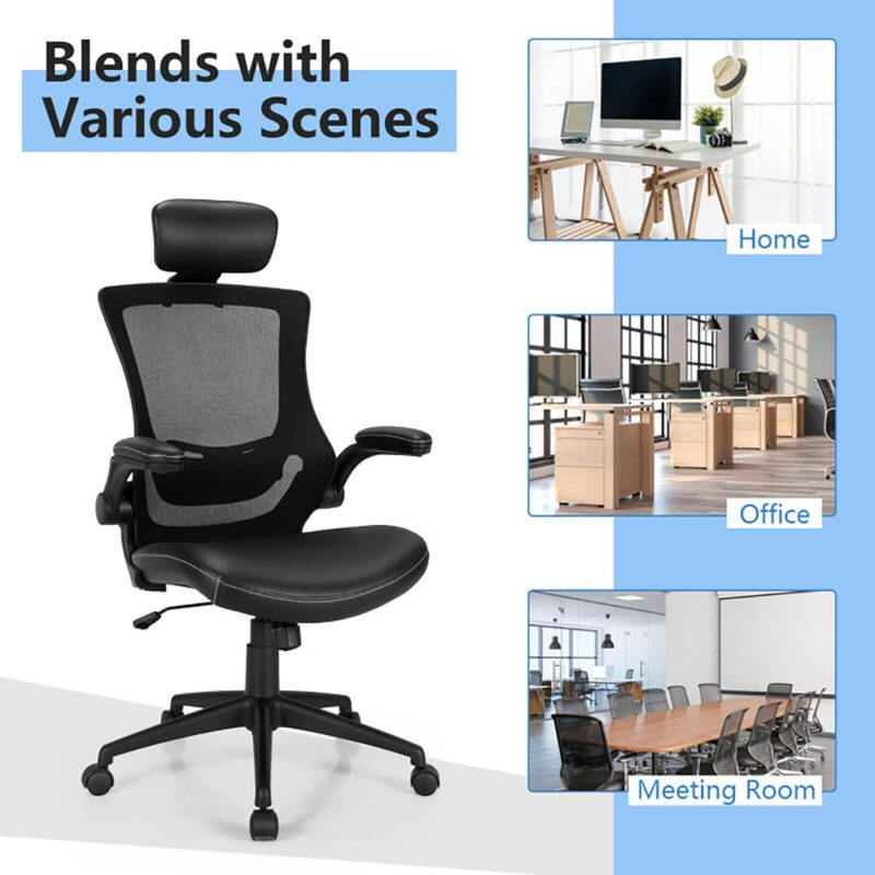 GZMR High-Back Executive Chair with Adjustable Lumbar Support Black Task - Image 7