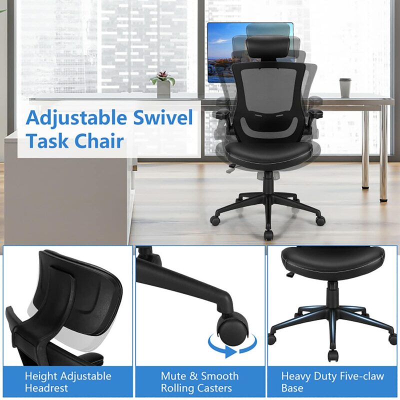 GZMR High-Back Executive Chair with Adjustable Lumbar Support Black Task - Image 12