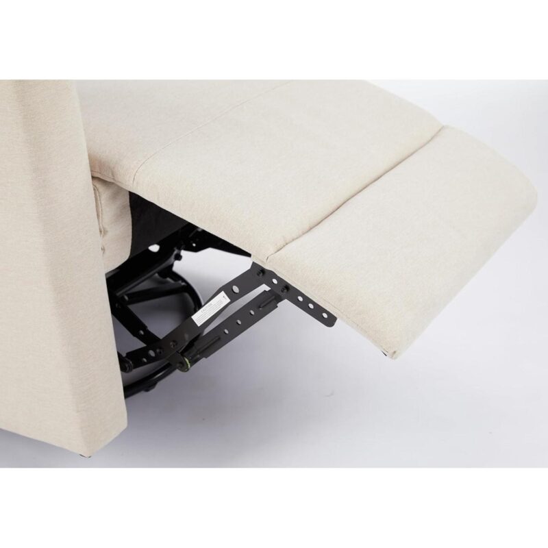 GZMR Swivel Faux Leather Recliner Chair Beige Faux leather Upholstered Swivel Recliner - Image 7
