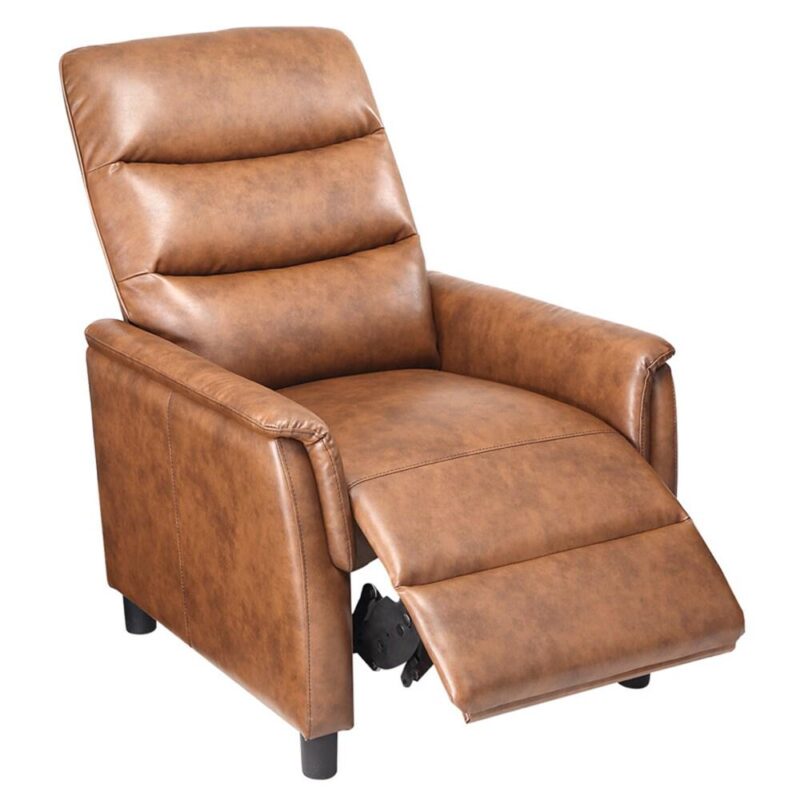 Garvee Brown Faux leather Upholstered Recliner with Lift Assistance