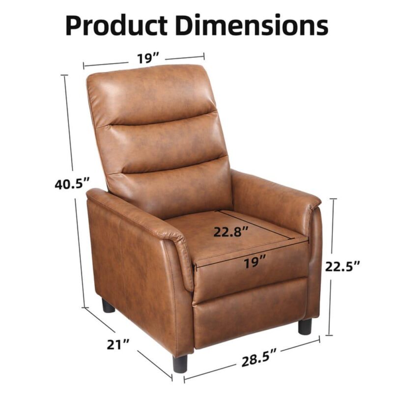 Garvee Brown Faux leather Upholstered Recliner with Lift Assistance - Image 5
