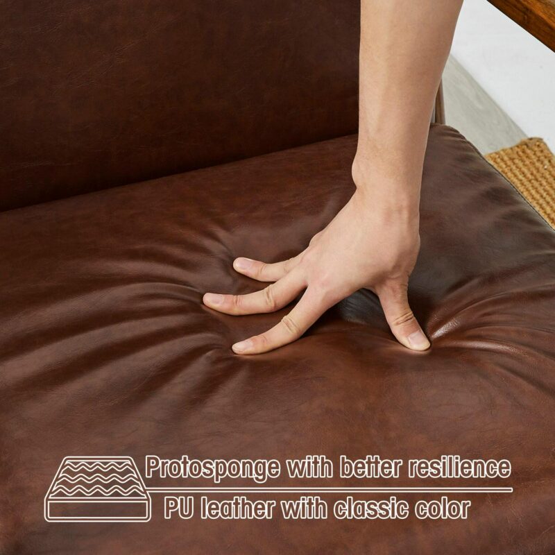 Glitzhome Casual Brown Faux leather Accent Chair - Image 6