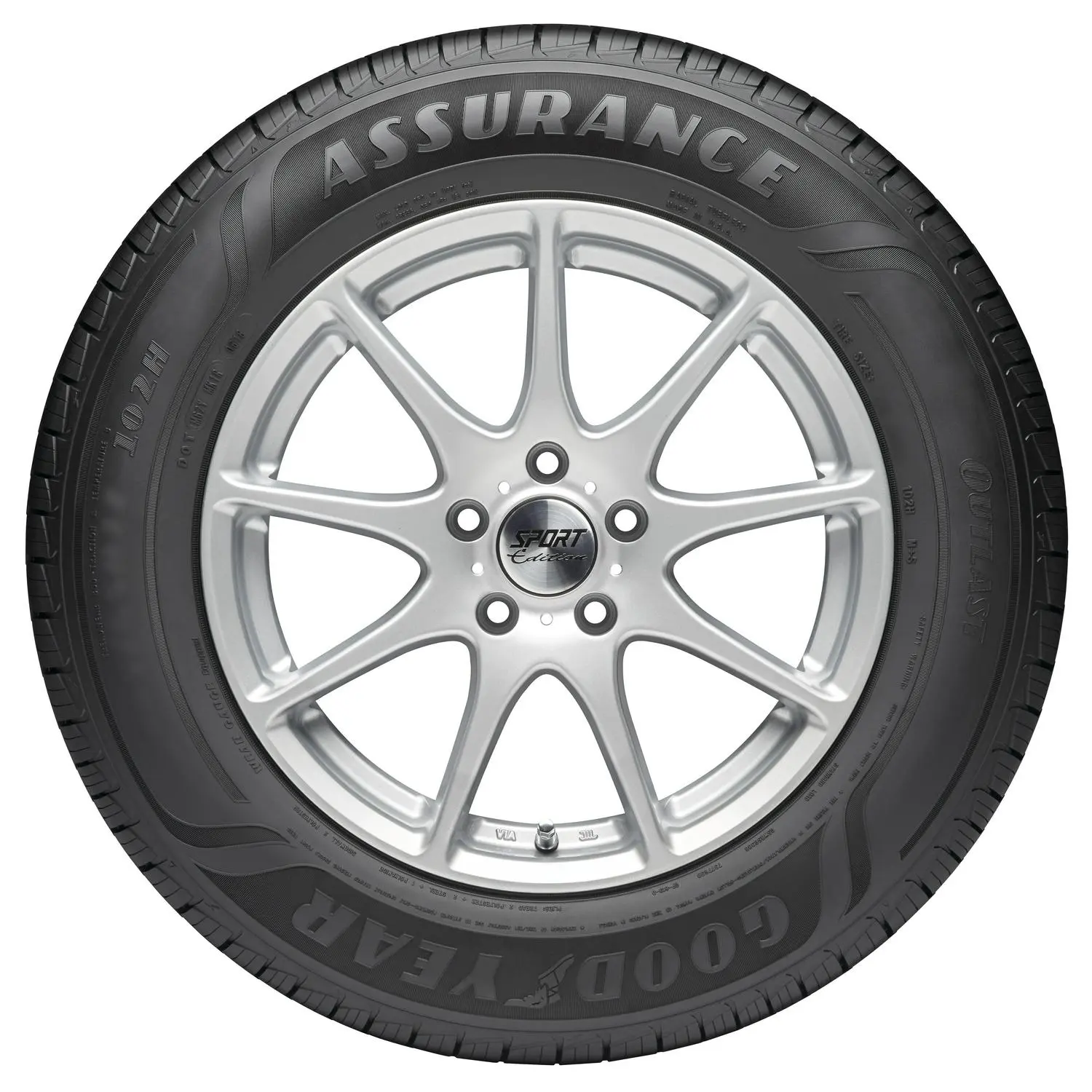 Goodyear Assurance Outlast 225/65R17 102H All-Season Tire Fits: 2018-23 Chevrolet Equinox LT, 2015-17 Subaru Outback 3.6R Touring 5 Goodyear Assurance Outlast 225/65R17 102H All-Season Tire Fits: 2018-23 Chevrolet Equinox LT, 2015-17 Subaru Outback 3.6R Touring - Image 5