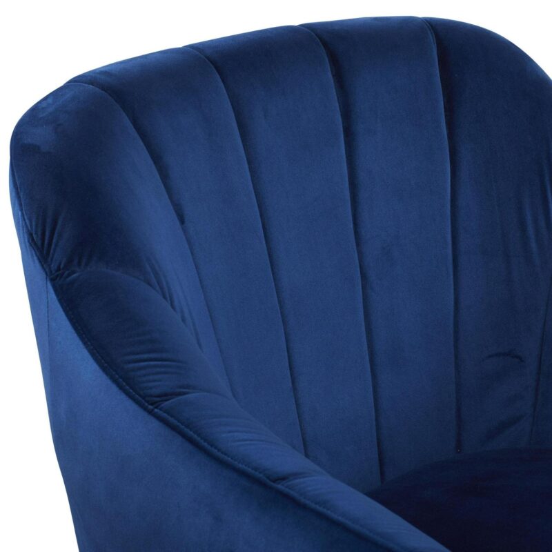 Grayson Lane Modern Blue Tufted Velvet Barrel Chair - Image 3