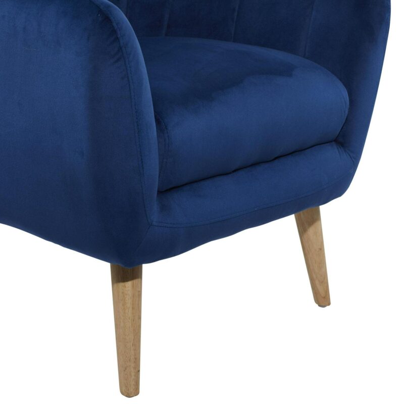 Grayson Lane Modern Blue Tufted Velvet Barrel Chair - Image 4