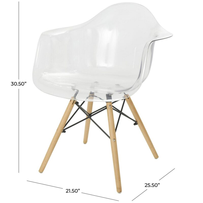 Grayson Lane Modern Clear Eiffel Style Accent Chair - Image 9