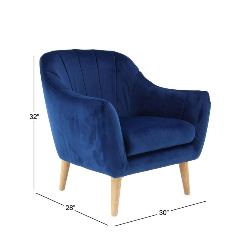 Grayson Lane Modern Blue Tufted Velvet Barrel Chair - Image 7