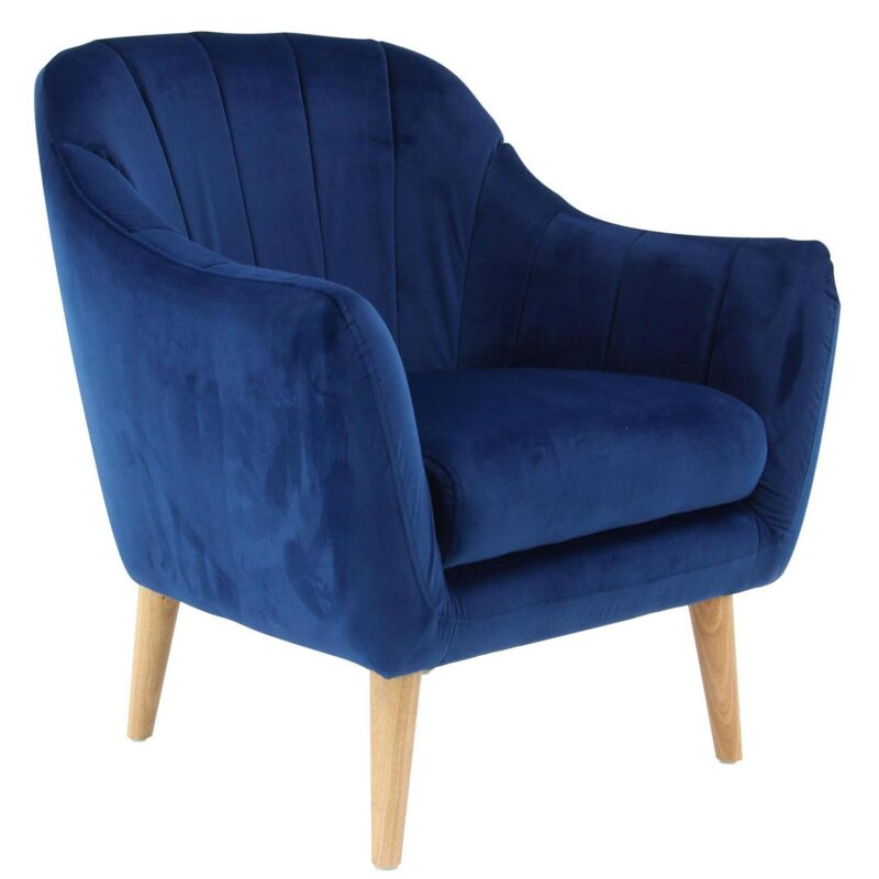 Grayson Lane Modern Blue Tufted Velvet Barrel Chair - Image 2
