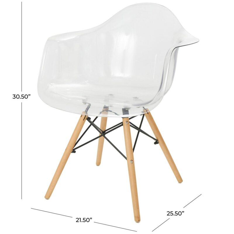 Grayson Lane Modern Clear Eiffel Style Accent Chair - Image 6