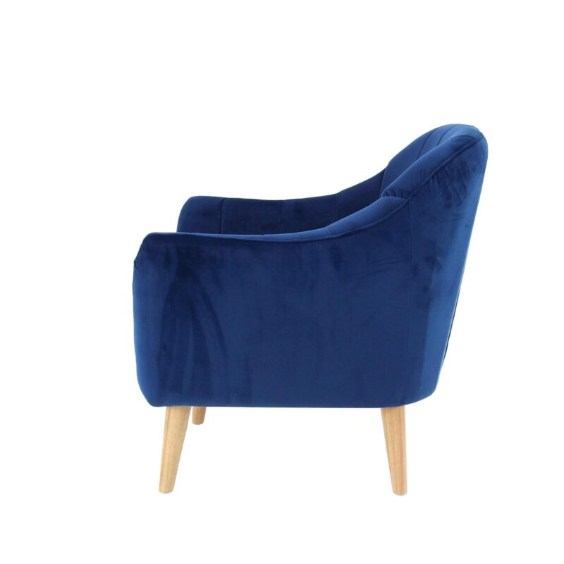 Grayson Lane Modern Blue Tufted Velvet Barrel Chair - Image 6