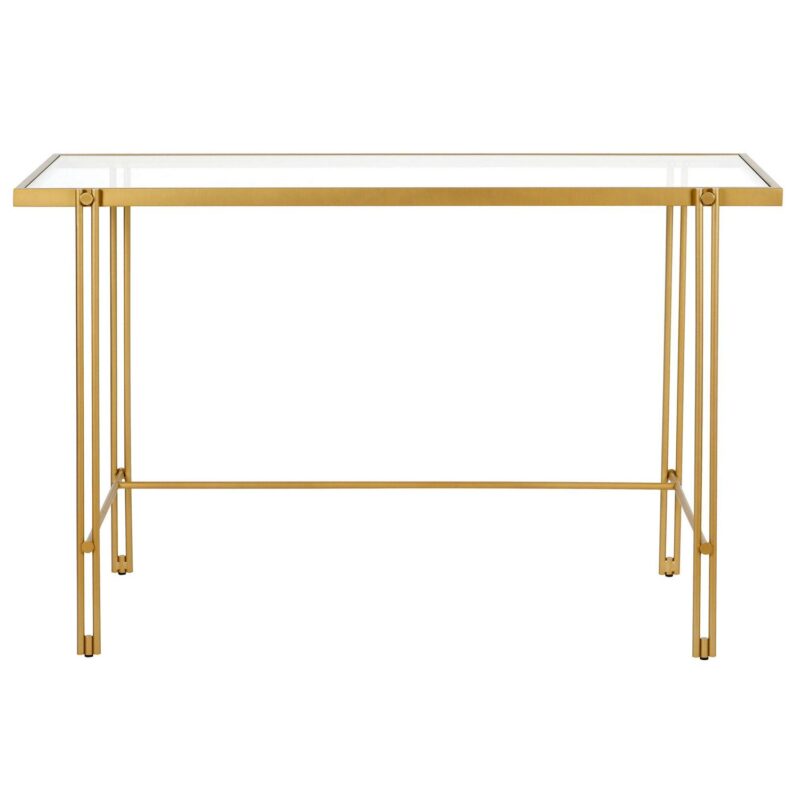 Hailey Home Inez 48-Inches Gold Modern/Contemporary Writing desk - Image 3