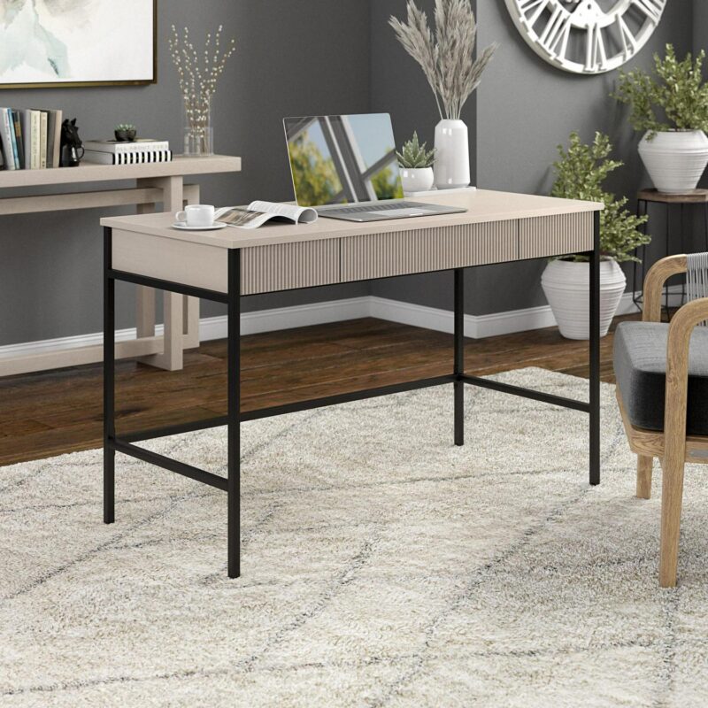 Hailey Home Nolan 47.63-Inches White Modern/Contemporary Writing desk - Image 2