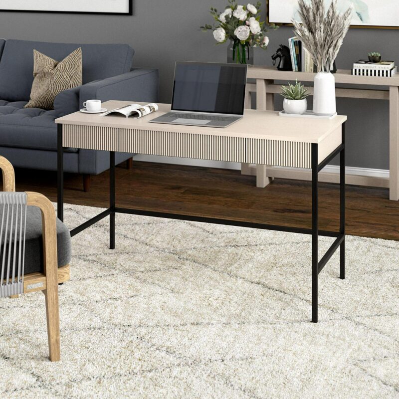 Hailey Home Nolan 47.63-Inches White Modern/Contemporary Writing desk - Image 7
