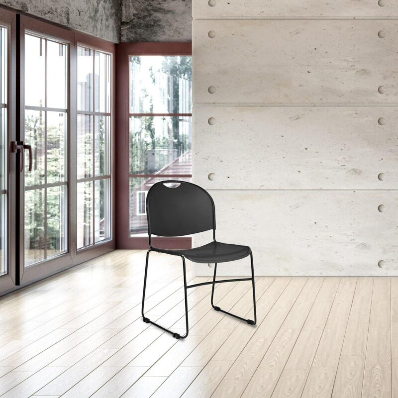 Hampden Furnishings 4 Naomi Basics Series Industrial Black Floor chair Chair - Image 7