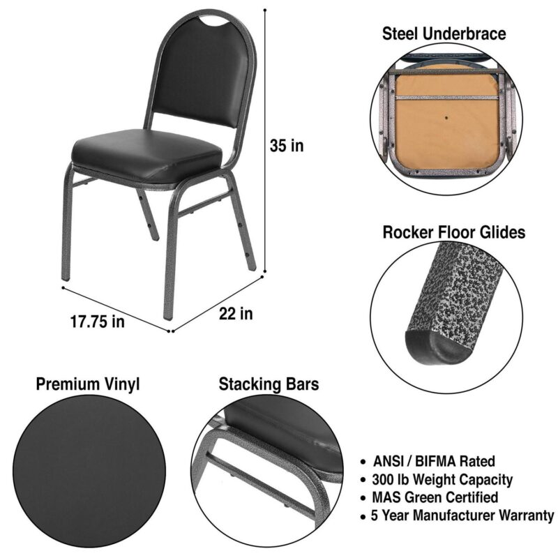 Hampden Furnishings Set of 2 Celia Black Reception Chair - Image 5
