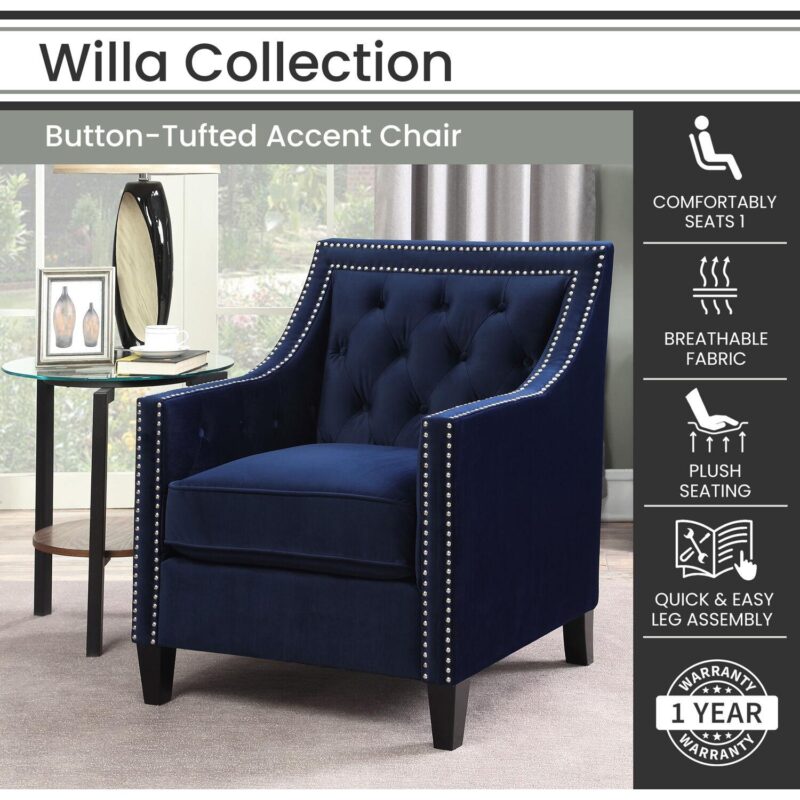 Hanover Antique Navy Blue Accent Chair - Image 2