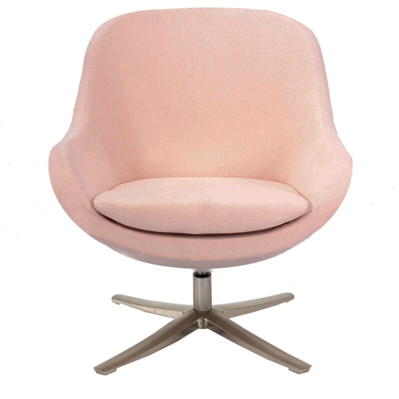 Hanover Midcentury Pink Swivel Wingback Chair