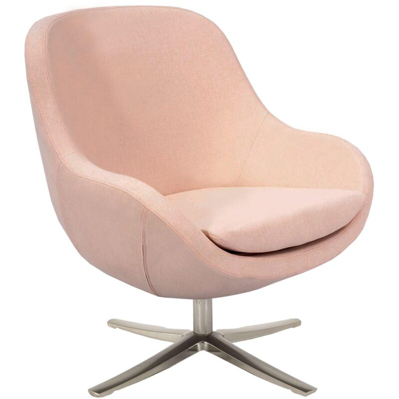 Hanover Midcentury Pink Swivel Wingback Chair - Image 4