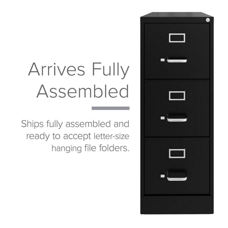 Hirsh Black 3 -Drawer 15-Inches File Cabinet - Image 11