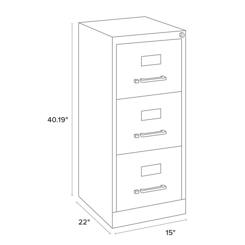 Hirsh Putty 3 -Drawer 15-Inches File Cabinet - Image 5