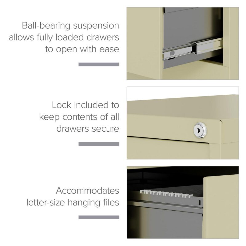 Hirsh Putty 3 -Drawer 15-Inches File Cabinet - Image 7