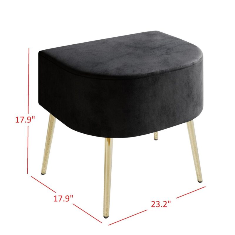 Home Design Modern Black Velvet Accent Chair - Image 8