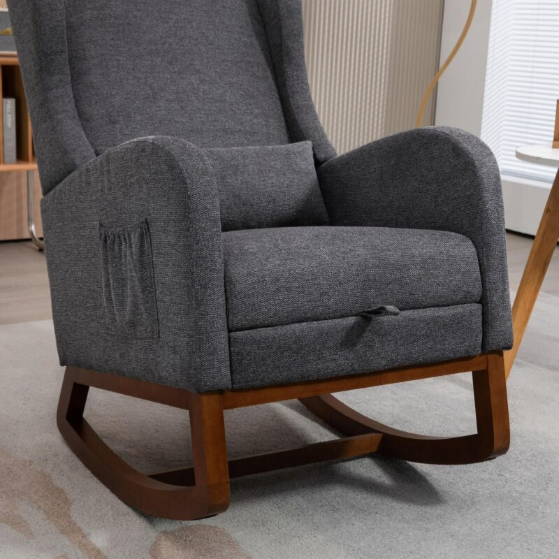 Hrinhom Casual CHARCOAL Rocking Chair - Image 4