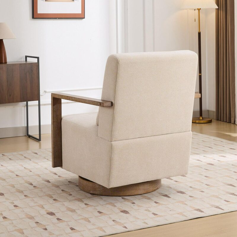 Hrinhom Modern BEIGE Swivel Accent Chair - Image 3