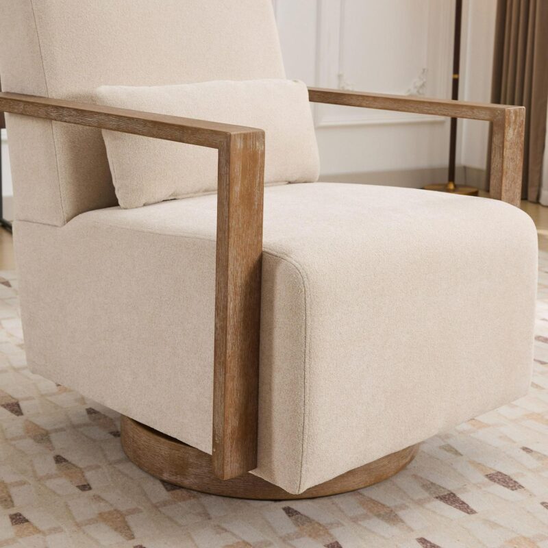 Hrinhom Modern BEIGE Swivel Accent Chair - Image 8