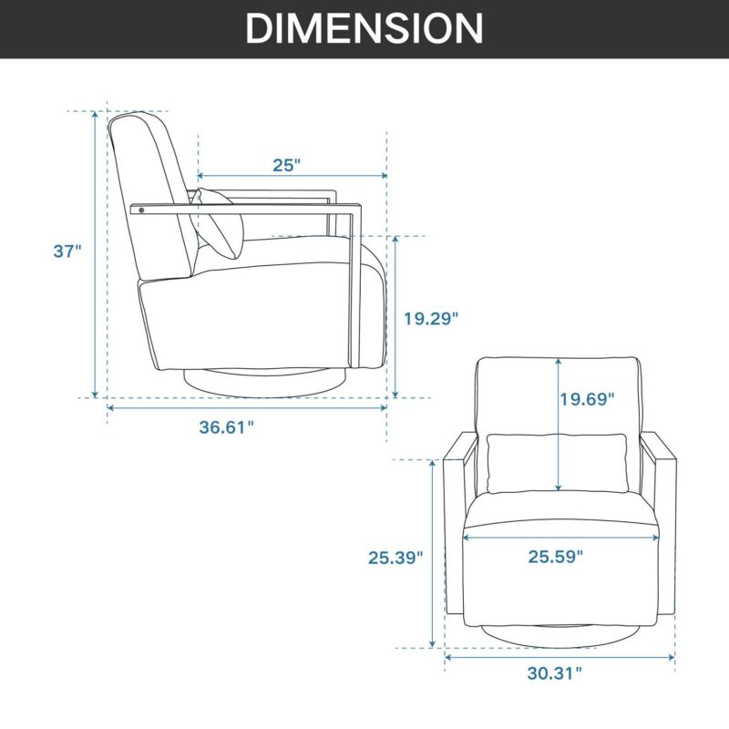 Hrinhom Modern BEIGE Swivel Accent Chair - Image 10