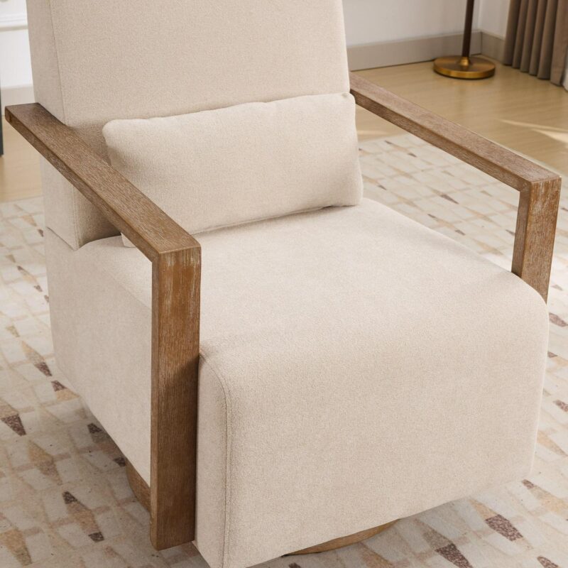 Hrinhom Modern BEIGE Swivel Accent Chair - Image 9