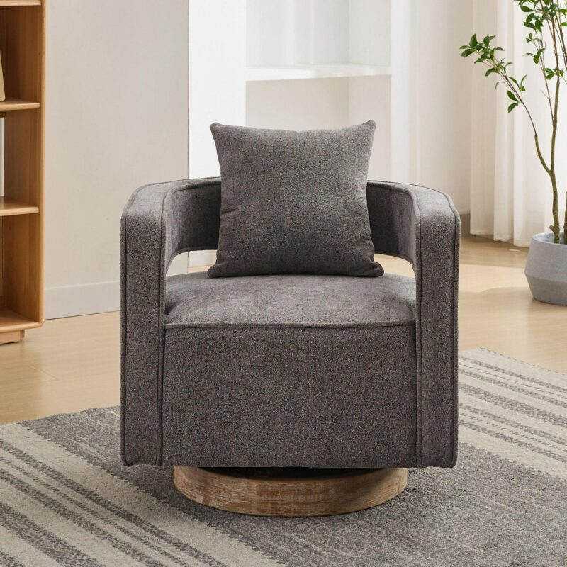 Hrinhom Modern CHARCOAL Swivel Accent Chair - Image 5