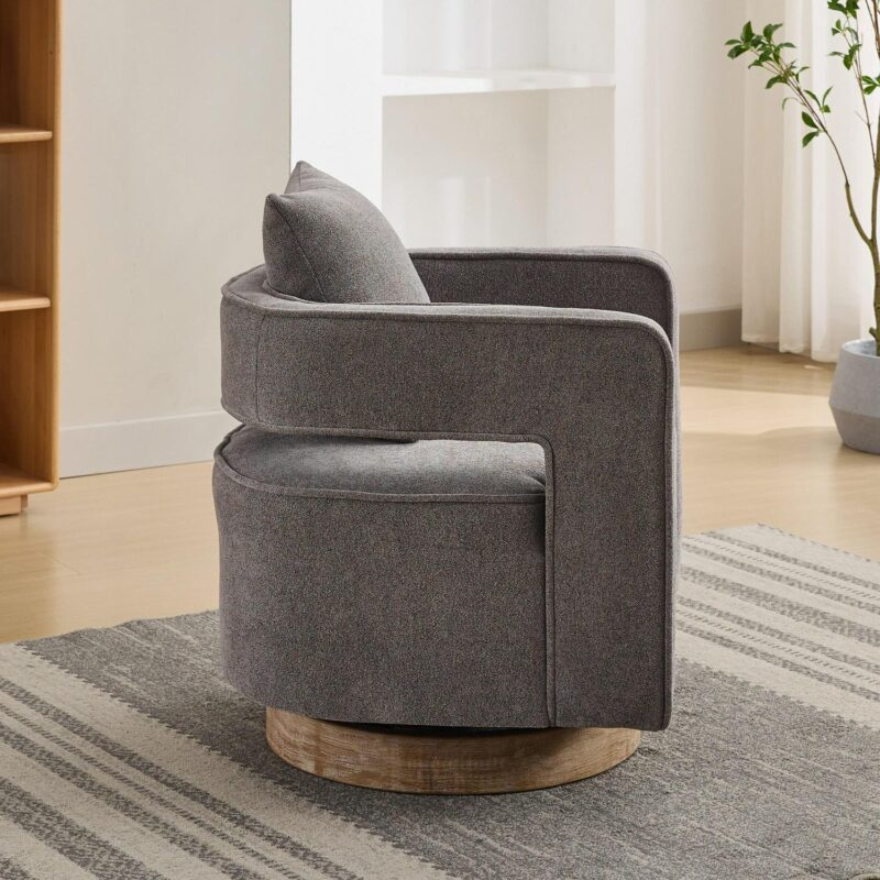 Hrinhom Modern CHARCOAL Swivel Accent Chair - Image 3