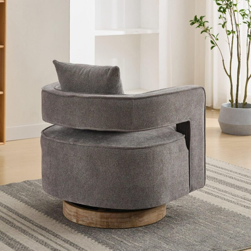 Hrinhom Modern CHARCOAL Swivel Accent Chair - Image 4