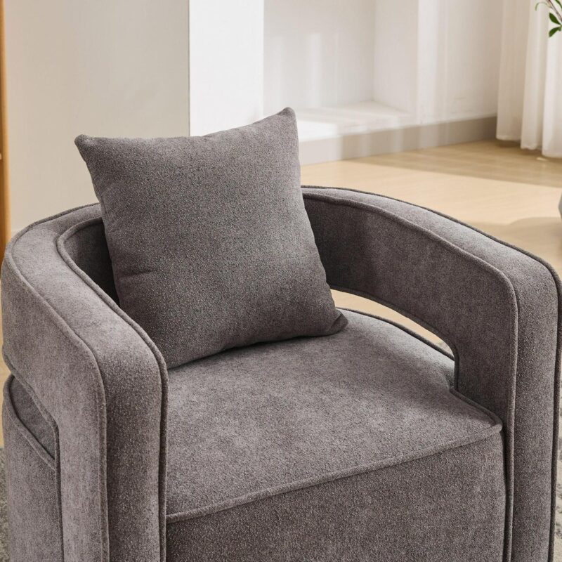 Hrinhom Modern CHARCOAL Swivel Accent Chair - Image 6
